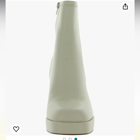 Steve Madden Kaleb ivory white platform square front booties ankle boot Sz 6 1/2 - Picture 3 of 9